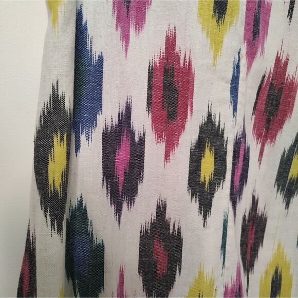 J. Crew Watercolor Ikat Print Cotton Blend Shift Dress in White /Multi Size 4 - Picture 7 of 14